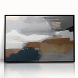 Framed acrylic wall art showcasing an abstract design of colorful strokes and lines in a modern black frame, perfect for contemporary home decor. Ideal for adding a vibrant touch to any interior setting.