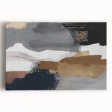 Abstract wall art design showcasing vibrant strokes and lines in shades of blue, pink, and gold, elegantly stretched on canvas for contemporary decor. Perfect for modern interiors, this piece adds a touch of color and creativity to any space.