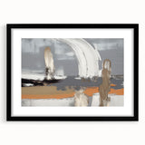 Abstract strokes and lines design framed wall art in black, showcasing a modern aesthetic with a mat finish, perfect for contemporary home decor.