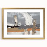 Abstract strokes and lines design wall art featuring gold-framed matting, showcasing a modern artistic aesthetic perfect for contemporary home decor.