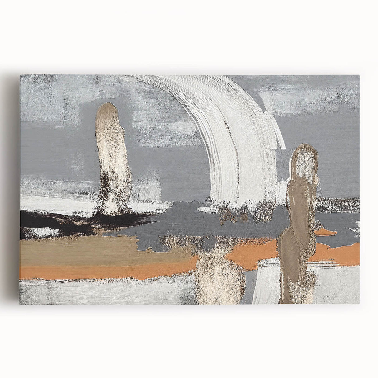 Vibrant abstract strokes and lines design on stretched canvas wall art, showcasing a modern aesthetic with bold colors and dynamic patterns, perfect for contemporary decor.