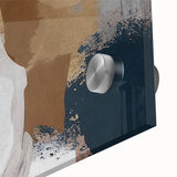 Abstract wall art design showcasing vibrant strokes and lines in a modern acrylic glass finish. This close-up emphasizes the intricate details and vivid colors, perfect for contemporary home decor.