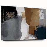 Abstract wall art featuring colorful strokes and lines in a modern design, displayed in a side view with a glossy acrylic finish, perfect for contemporary decor.