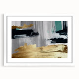 Abstract wall art featuring a modern design of colorful strokes and lines, framed with a white mat. Perfect for contemporary home decor, adding a vibrant touch to any room.