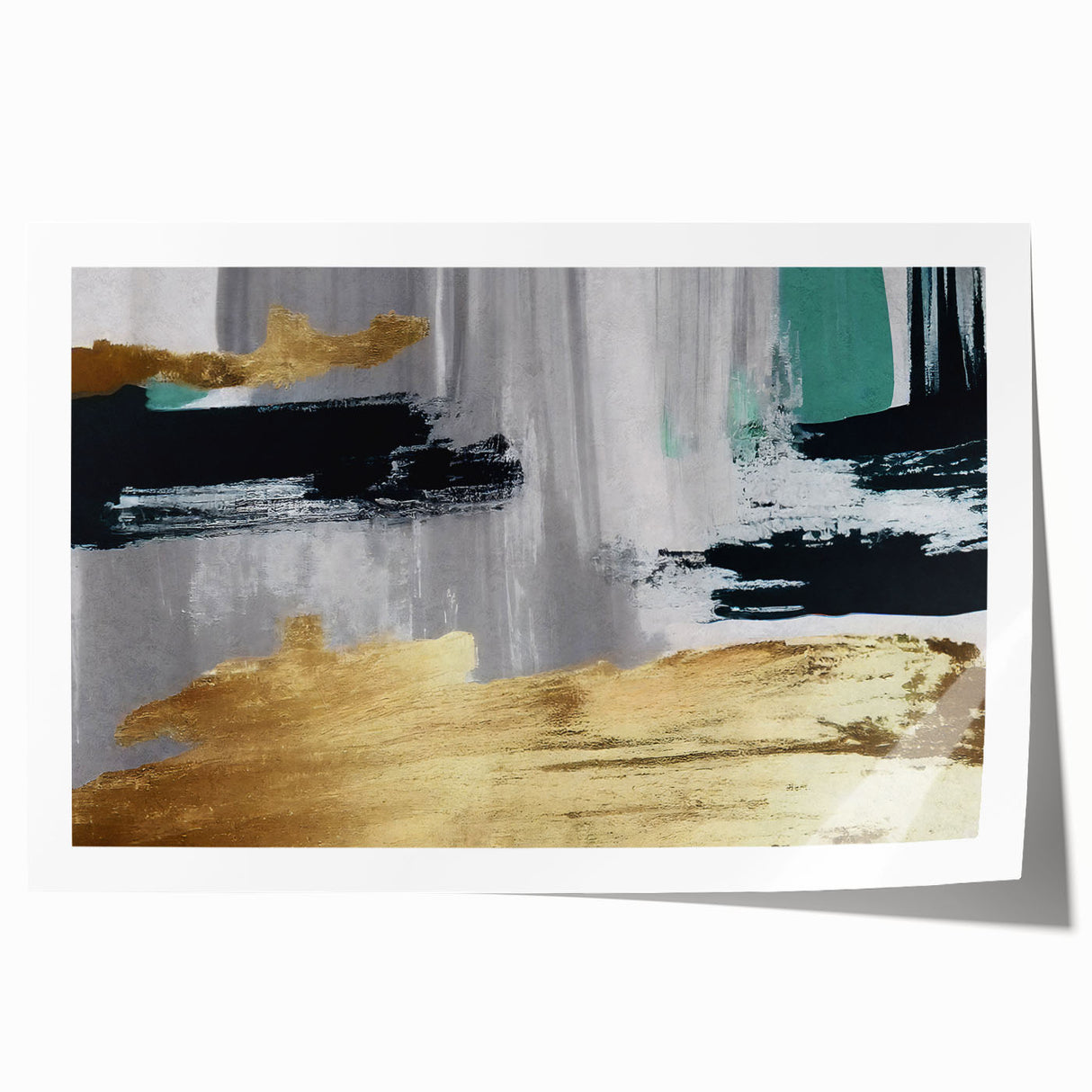 Abstract wall art print showcasing dynamic strokes and lines in a vibrant color palette, perfect for modern home decor. Ideal for adding artistic flair to any room.