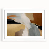 Abstract wall art featuring a modern design of colorful strokes and lines in a white frame, perfect for contemporary home decor. The artwork adds a stylish touch to any room, showcasing vibrant hues that enhance the artistic ambiance. Ideal for living spaces and offices.