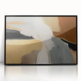 Framed wall art featuring an abstract design of colorful strokes and lines in a modern style, highlighted by a sleek black frame, perfect for contemporary decor.