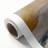 Abstract strokes and lines design on a rolled canvas, showcasing vibrant colors and dynamic patterns, ideal for modern home decor or art collection.