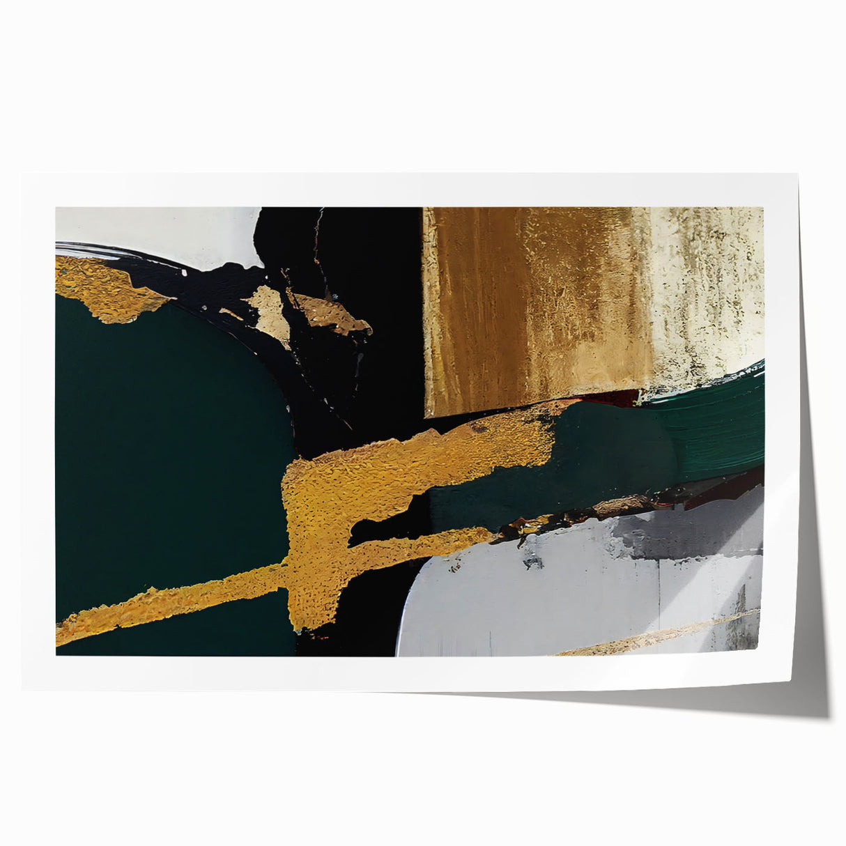 Abstract wall art print showcasing vibrant strokes and lines in shades of blue, yellow, and pink, rolled for easy shipping and display. Perfect for modern home decor.