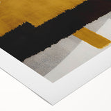 Abstract wall art featuring bold strokes and dynamic lines in vibrant hues of blue, yellow, and red, perfect for modern home decor. Ideal for adding a contemporary touch to living spaces.
