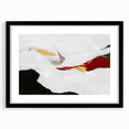 Abstract wall art featuring a modern design of colorful strokes and lines in a black frame with matting, perfect for contemporary decor.