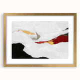 Framed abstract wall art featuring colorful strokes and lines in gold and blue, perfect for modern home decor and artistic enhancement.