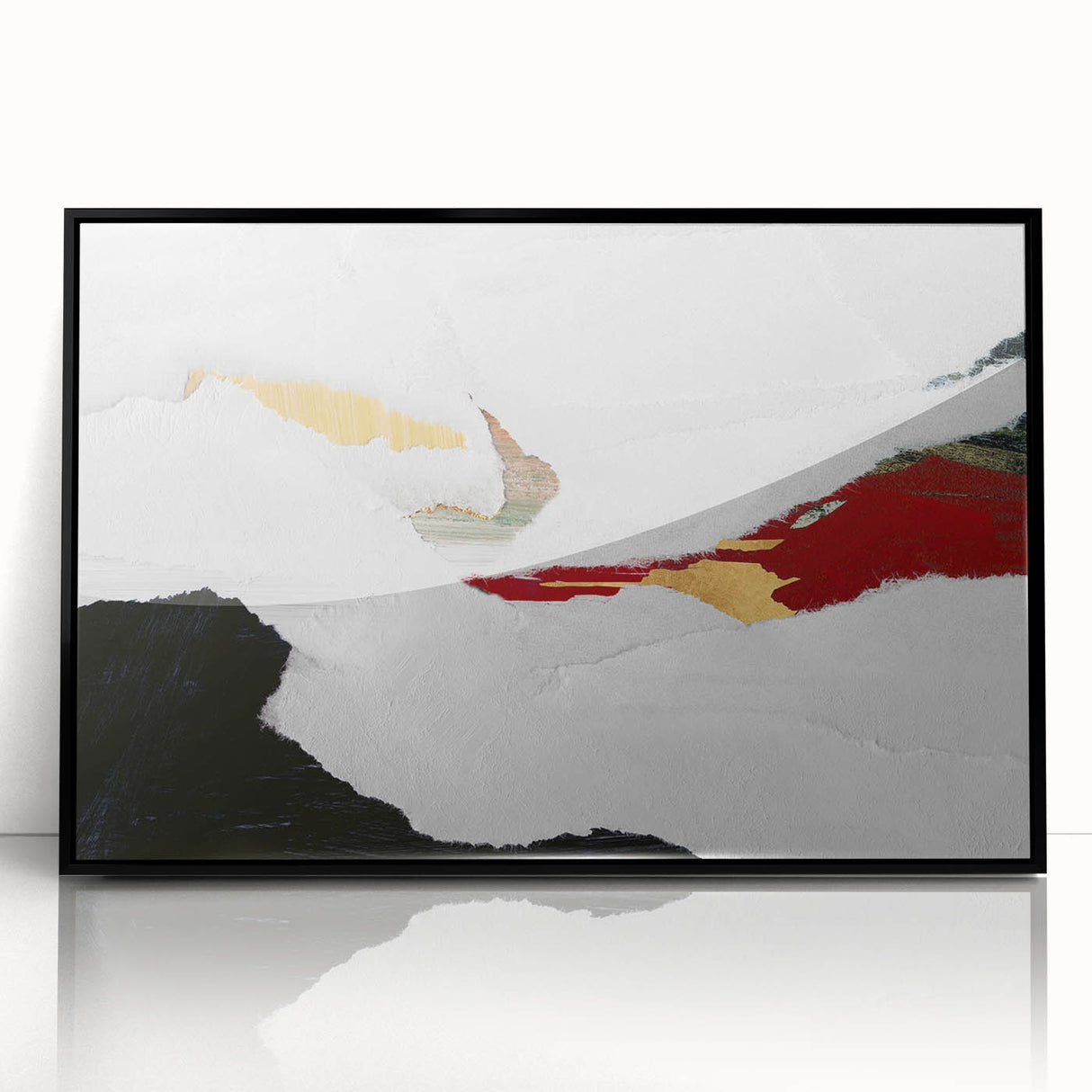 Framed abstract wall art featuring dynamic strokes and lines in black and white, offering a modern touch for contemporary decor.