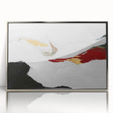 Framed abstract wall art featuring vibrant strokes and lines in silver and blue, perfect for modern home decor and artistic expression.