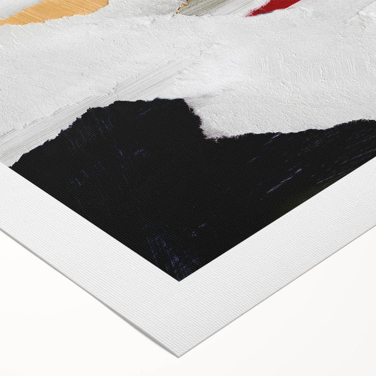 Abstract rolled canvas art print showcasing vibrant strokes and lines in a modern design, ideal for contemporary home decor and wall styling.