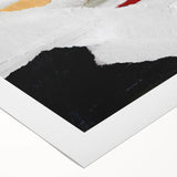 Abstract rolled canvas art print showcasing vibrant strokes and lines in a modern design, ideal for contemporary home decor and wall styling.
