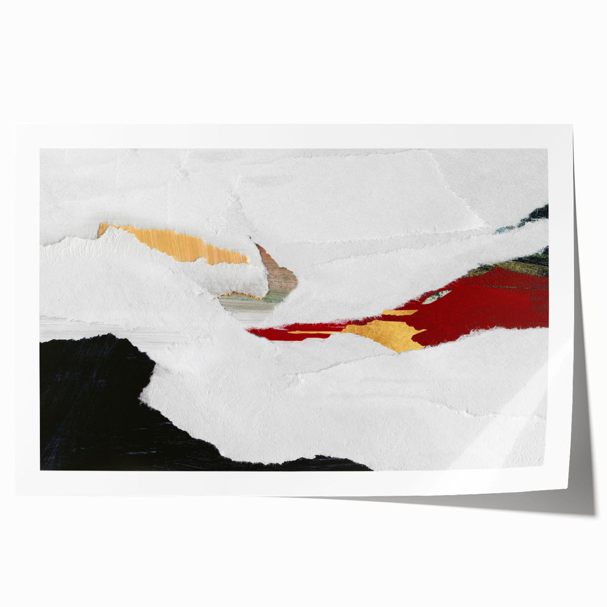 Abstract wall art print showcasing vibrant strokes and lines in various colors, designed for modern decor, rolled and ready for framing.