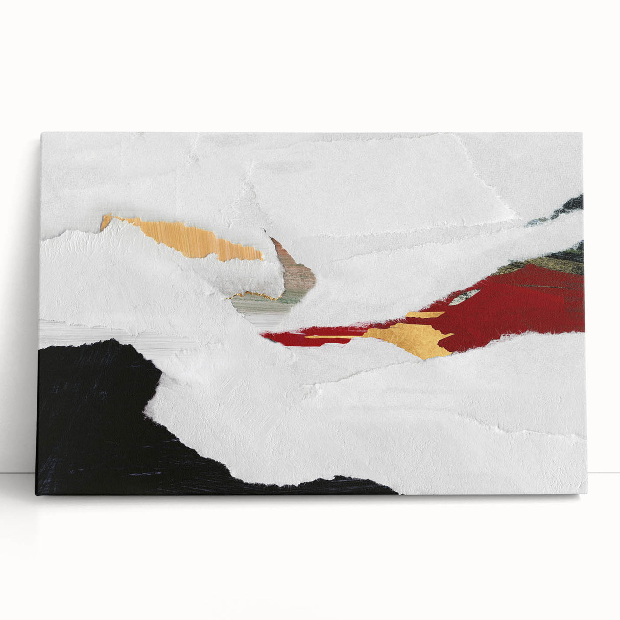 Stretched canvas wall art showcasing an abstract design of colorful strokes and lines, perfect for modern decor and artistic expression.
