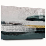 Abstract wall art featuring dynamic strokes and lines in vibrant colors, displayed in a stylish acrylic frame, perfect for modern home decor.