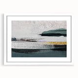 Abstract wall art featuring colorful strokes and lines in a modern design, framed with a white mat, ideal for contemporary home decor. This piece adds a vibrant touch to any living space, enhancing aesthetic appeal with its dynamic colors and composition.