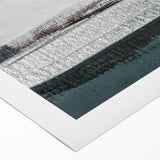 Abstract wall art featuring vibrant strokes and lines in shades of blue, orange, and yellow, printed on rolled canvas, ideal for modern home decor.