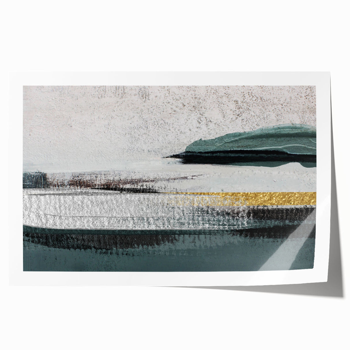 Abstract strokes and lines design in vibrant colors adorn this rolled wall art print, ideal for modern decor, showcasing an artistic blend of shapes and textures. The artwork is packaged securely in a durable cardboard tube, ensuring safe delivery for home or office enhancement.