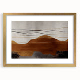 Abstract strokes and lines design wall art collection featuring a gold frame and mat, showcasing a modern aesthetic perfect for contemporary home decor.