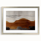 Abstract wall art featuring a modern design of colorful strokes and lines, framed with a silver mat, perfect for enhancing contemporary decor.