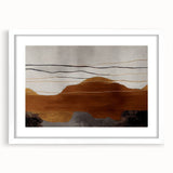 Abstract wall art featuring vibrant strokes and lines in a modern design, framed with a white mat, ideal for contemporary home decor. The piece adds a stylish touch to any room.