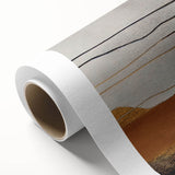 Abstract strokes and lines in vibrant colors create a modern wall art design on rolled canvas, perfect for enhancing contemporary home decor. This artwork adds a dynamic touch to any space.