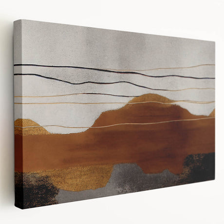Abstract strokes and lines design in vibrant colors on stretched canvas wall art, showcasing a modern aesthetic. Ideal for contemporary home decor.