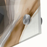 Abstract wall art featuring vibrant strokes and lines in shades of blue, orange, and gold, displayed in a close-up view. Ideal for modern decor and artistic spaces.