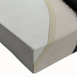 Close-up of a vibrant abstract strokes and lines design on stretched canvas wall art, showcasing bold colors and intricate patterns, perfect for modern decor.