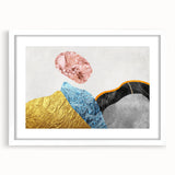 Abstract strokes and lines art piece in a sleek white frame, showcasing a modern design ideal for contemporary home decor, enhancing any wall space with elegance.