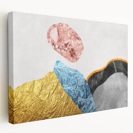 Abstract canvas wall art showcasing vibrant strokes and lines in a contemporary design, presented in a side view to highlight its textured surface and depth. Perfect for modern home decor.