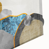 Abstract wall art featuring vibrant strokes and lines in bold colors, showcasing a modern design on acrylic glass, perfect for contemporary decor.