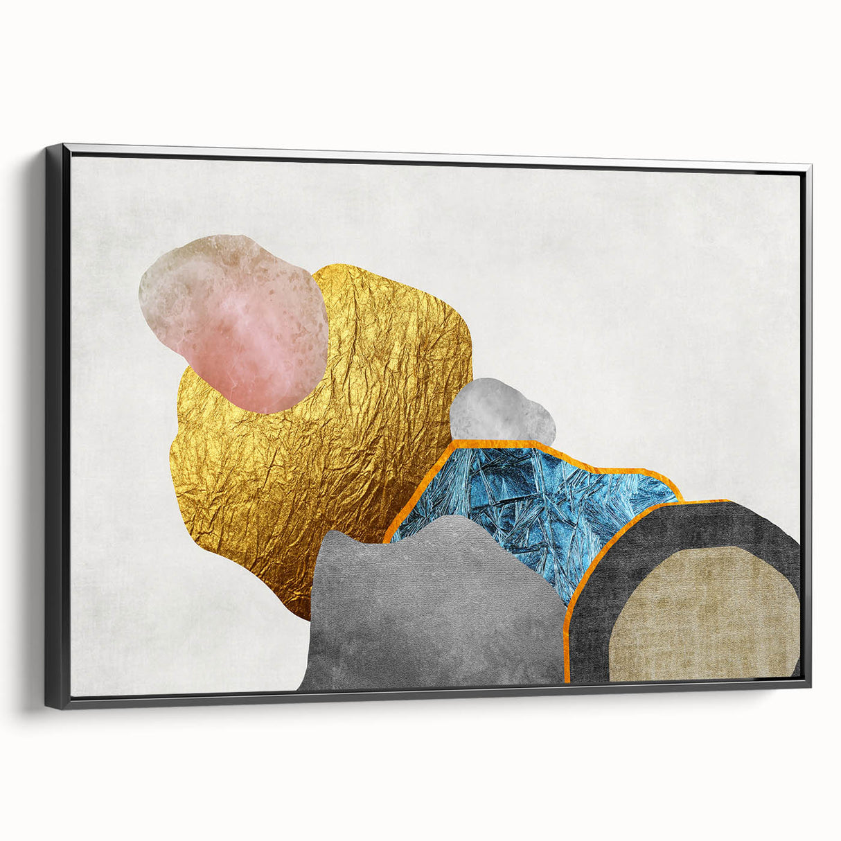 Framed wall art featuring an abstract design of strokes and lines in black and white, showcasing a modern aesthetic perfect for contemporary home decor.