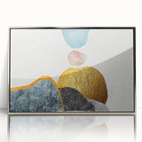 Framed acrylic wall art featuring an abstract design of silver strokes and lines, ideal for modern decor, showcasing elegant textures and a sleek finish.