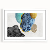 Abstract wall art featuring a collection of colorful strokes and lines in a modern design, framed with a white mat, showcasing a chic aesthetic for contemporary interiors.