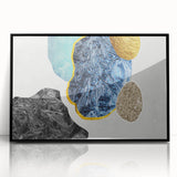 Framed wall art featuring an abstract design with dynamic strokes and lines in black and white, perfect for modern decor. Ideal for adding a contemporary touch to any room.