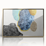 Framed abstract wall art featuring dynamic strokes and lines in gold and black, enhancing modern decor with a sophisticated touch. Perfect for contemporary spaces.