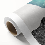 Abstract wall art featuring vibrant strokes and lines in shades of blue, orange, and yellow, showcasing a modern design suitable for contemporary decor.