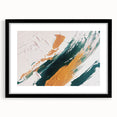 Abstract wall art featuring dynamic strokes and lines in a modern design, framed with a sleek black mat, ideal for contemporary home decor. Perfect for adding a sophisticated touch to living spaces.