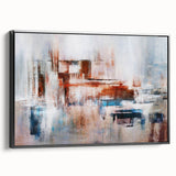 Framed canvas wall art showcasing an abstract design with bold strokes and lines in black and white, adding a modern touch to any decor. Perfect for contemporary spaces.