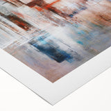 Abstract canvas wall art showcasing vibrant strokes and lines in shades of blue, green, and gold, perfect for modern home decor. Ideal for creating a dynamic focal point in any room.