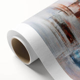 Abstract strokes and lines in vibrant colors create a contemporary wall art design on rolled canvas, showcasing dynamic movement and artistic flair, ideal for modern decor.