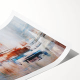 Abstract wall art print showcasing vibrant strokes and lines in an array of colors, perfect for modern home decor. Rolled and ready for framing.