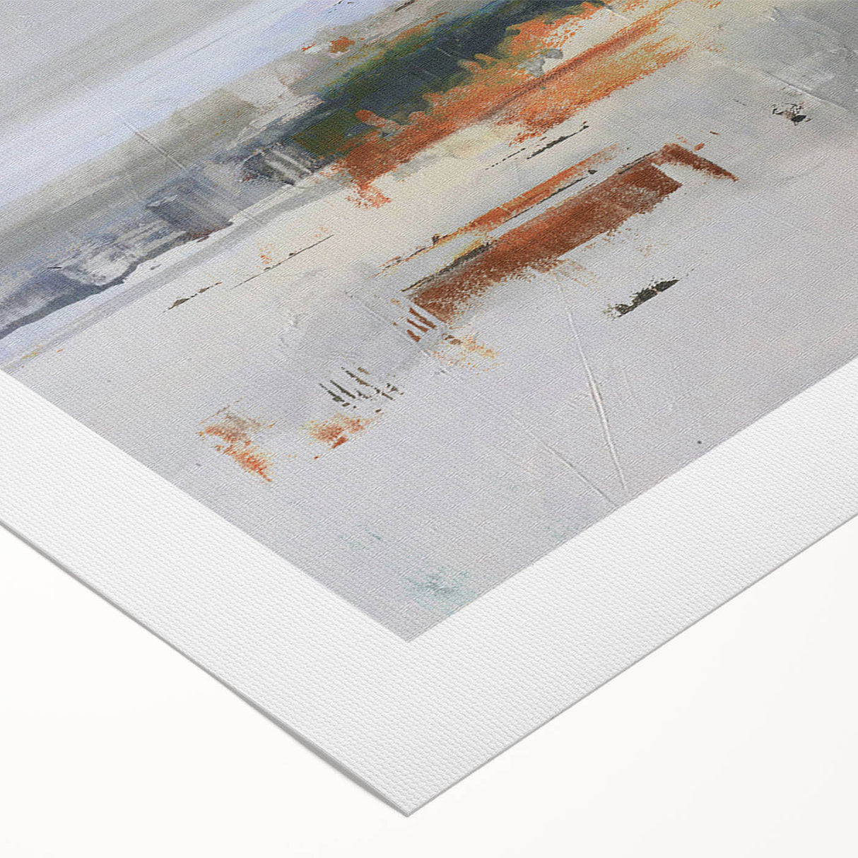 Abstract strokes and lines design on rolled canvas wall art, showcasing vibrant colors and dynamic patterns, perfect for modern home decor or office aesthetics.