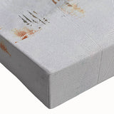 Close-up of an abstract strokes and lines design on stretched canvas wall art, showcasing vibrant colors and dynamic patterns, ideal for modern home decor.