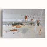 Colorful abstract strokes and lines design on stretched canvas wall art, showcasing vibrant hues of blue, orange, and green, perfect for modern home decor.